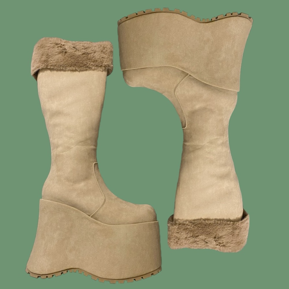 Club Exx Sandstorm Babe Knee High Platform Chunky Boots